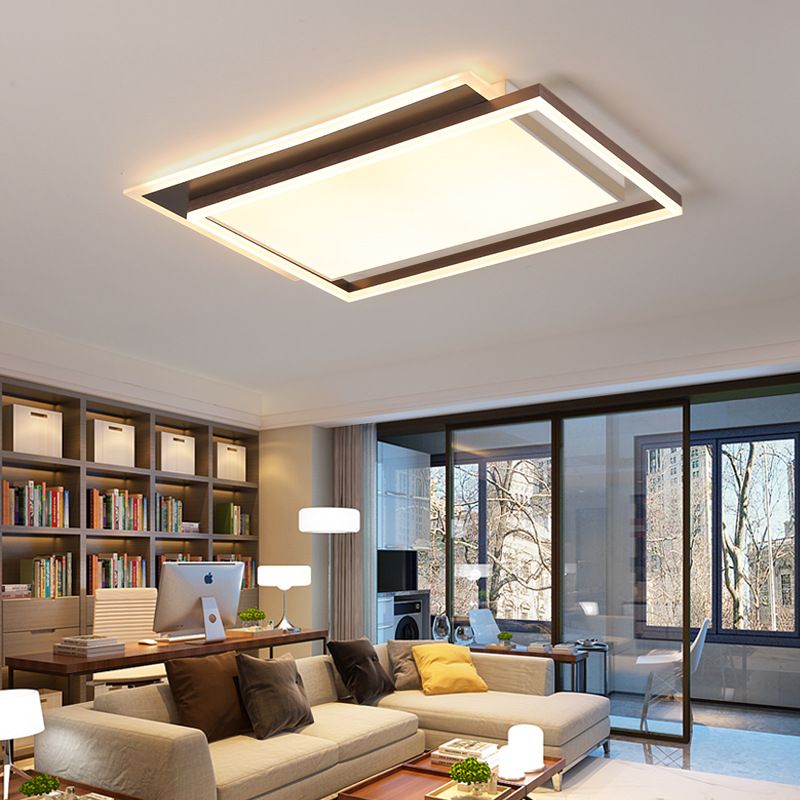 16 "/19.5" /35.5 " W Bedroom Flush Light Modern Acrylique Brown LED Ceiling Lighting in Warm / White Light