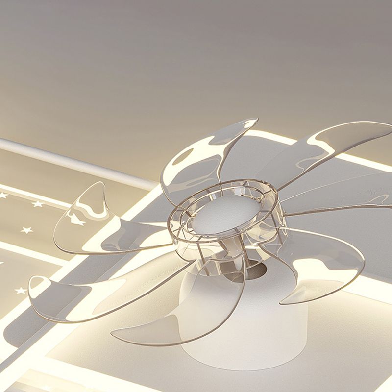 Modern Ceiling Fan in 3 - Colors Metal and Acrylic LED Fan Lighting with Crystal Accent