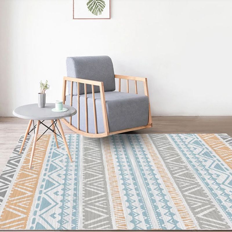 Funky Geometric Printed Rug Multi Color Synthetics Indoor Rug Non-Slip Backing Machine Washable Area Carpet for Decoration