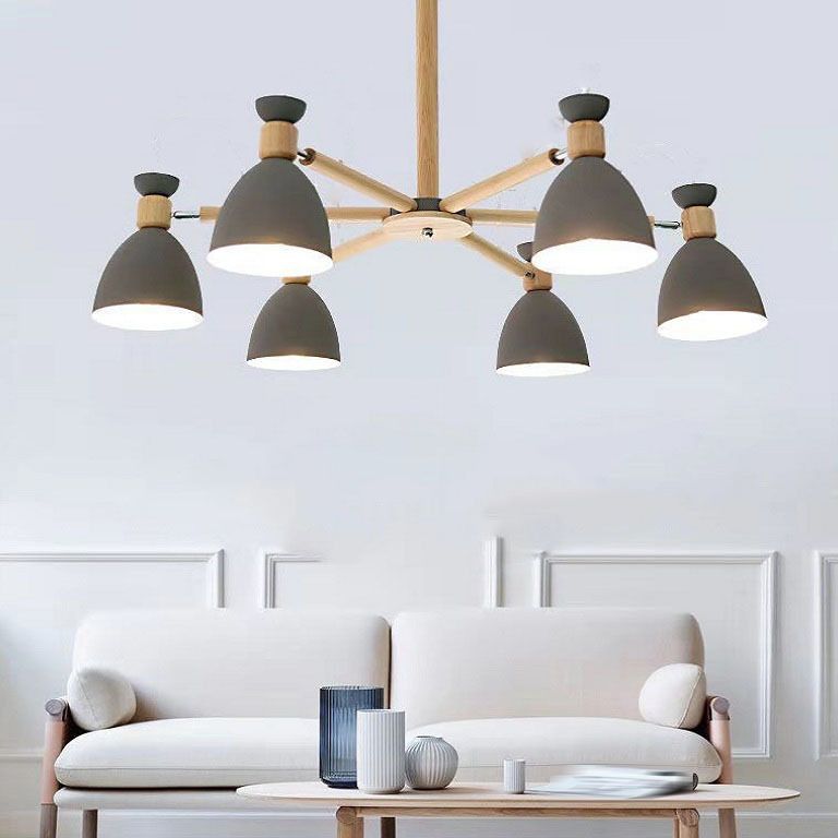 Multi Light Cone Hanging Chandelier Modern Style Metal Hanging Lighting for Restaurant