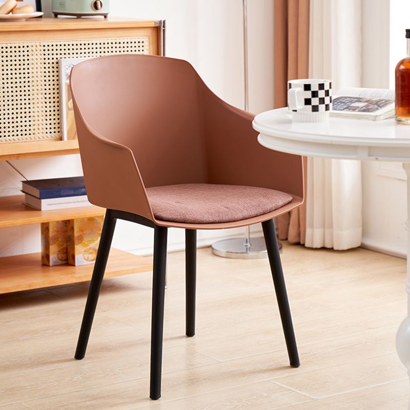 Modern Plastic Dining Room Upholstered Black Leg Dining Chair