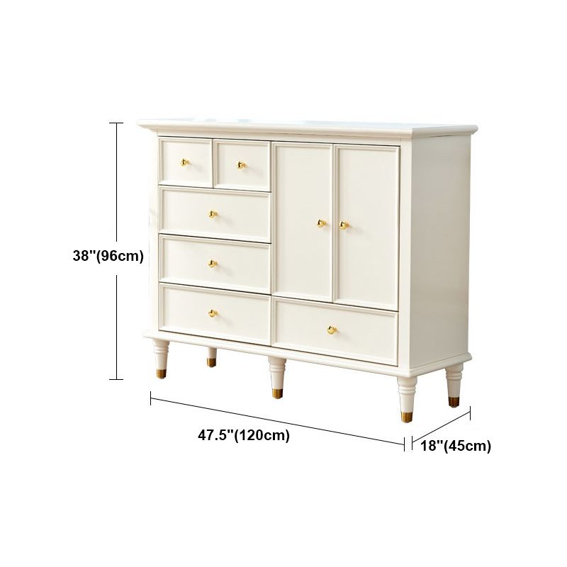 Modern Engineered Wood Buffet Sideboard 2-Door Dining Room Buffet Server in White