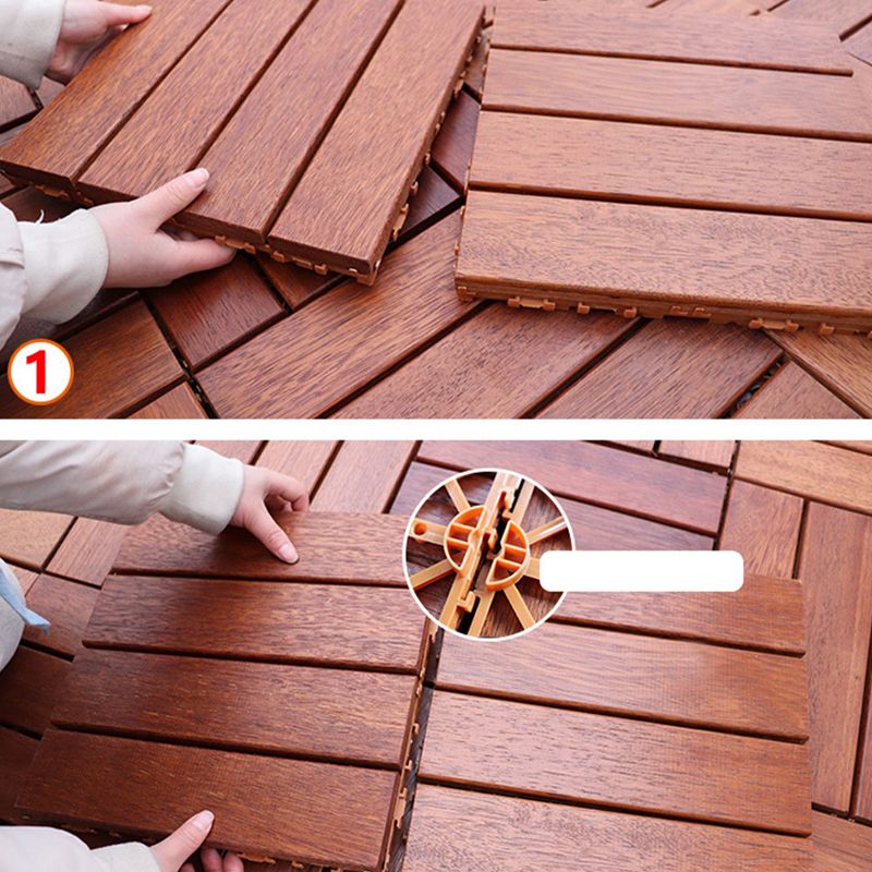 Tradition Teak Floor Tile Water Resistant Click Lock Wooden Floor for Patio Garden