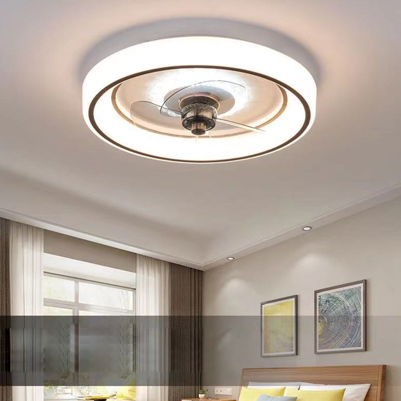 Geometric Dining Room Ceiling Fan Lighting Acrylic Minimalist LED Semi Flush Mount