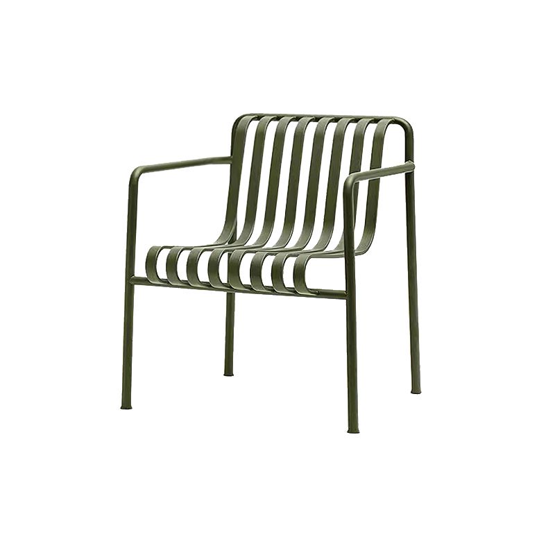 Modern Outdoor Chair Green Open Back With Arm Patio Dining Armchair