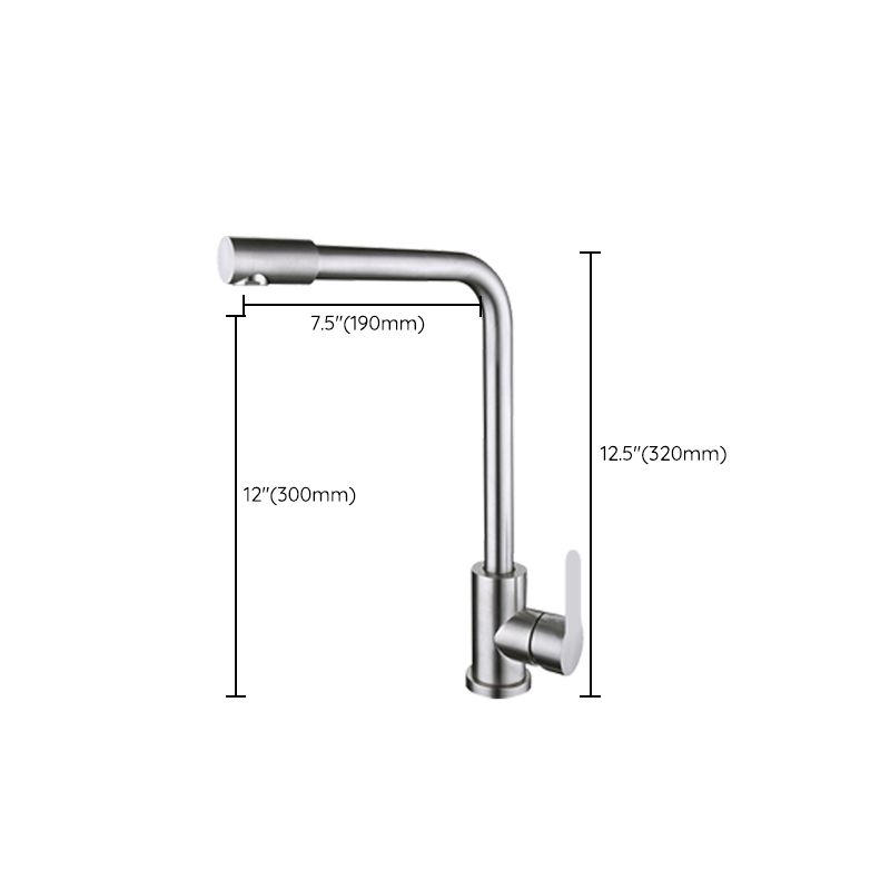 Contemporary Kitchen Faucet Stainless Steel Swivel Spout Standard Kitchen Faucets