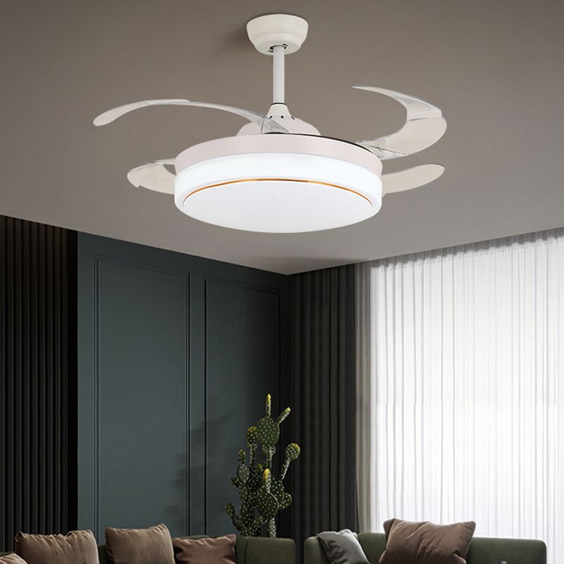 Sliver / Gold / White Finish Ceiling Fan Lighting Contemporary LED Ceiling Fan Fixture