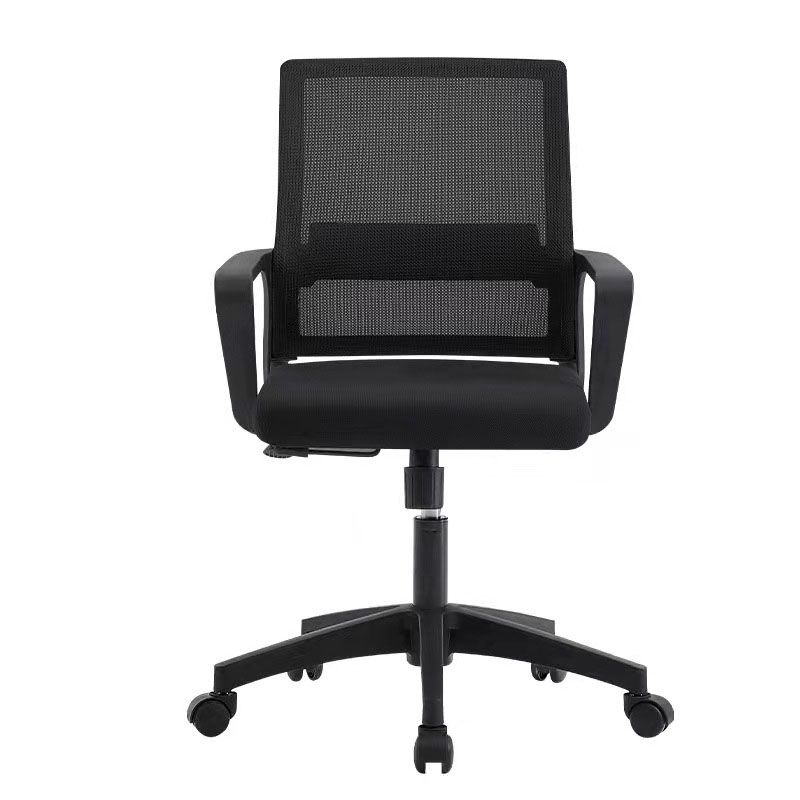 Modern Plastic Desk Chair Black and White Mesh Home Office Chair with Mid Back