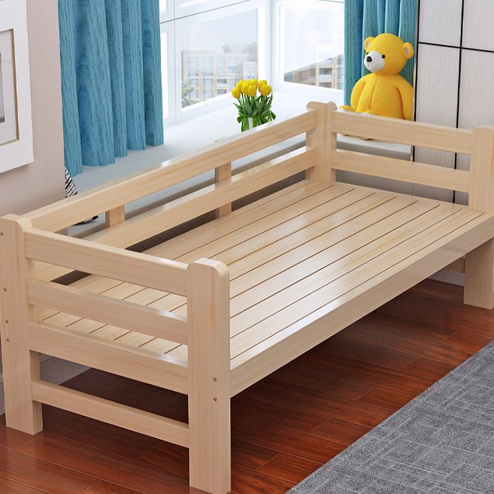 Scandinavian Washed Natural Nursery Bed Solid Wood with Mattress