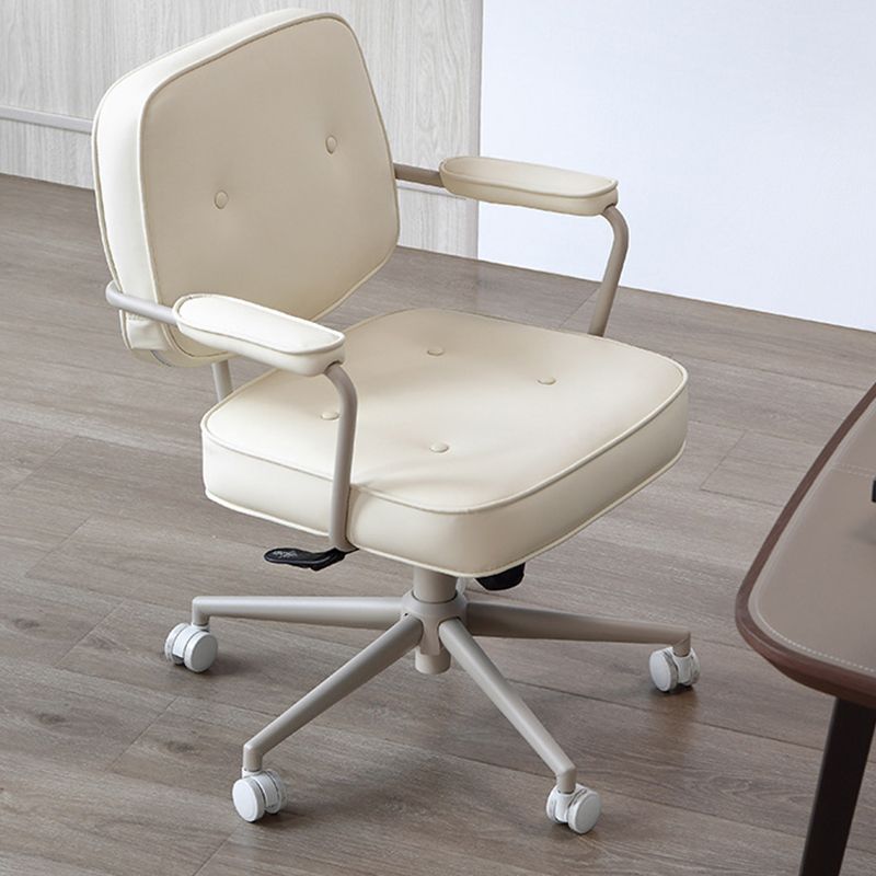 23"W Contemporary Office Chair White Swivel Upholstered Desk Chair