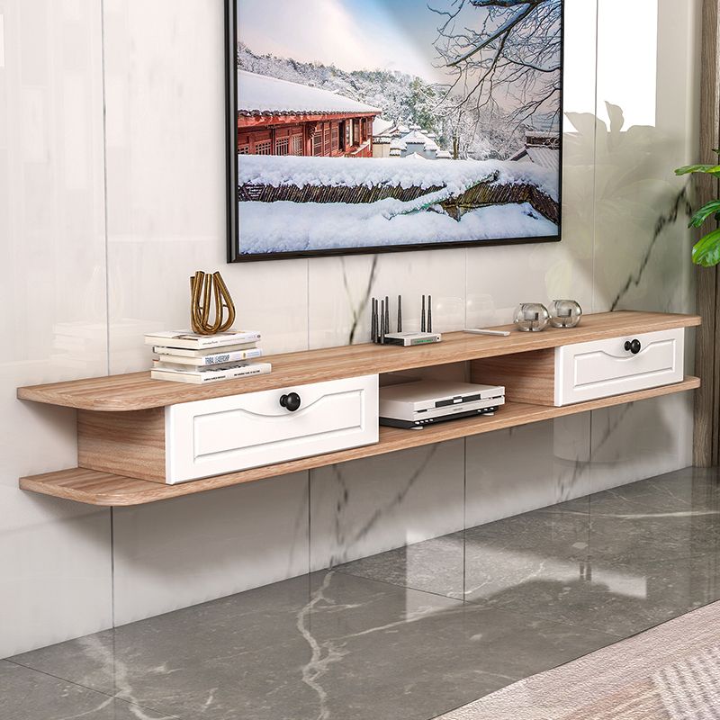 Scandinavian Wall-mounted TV Stand Faux Wood and Solid Wood TV Cabinet