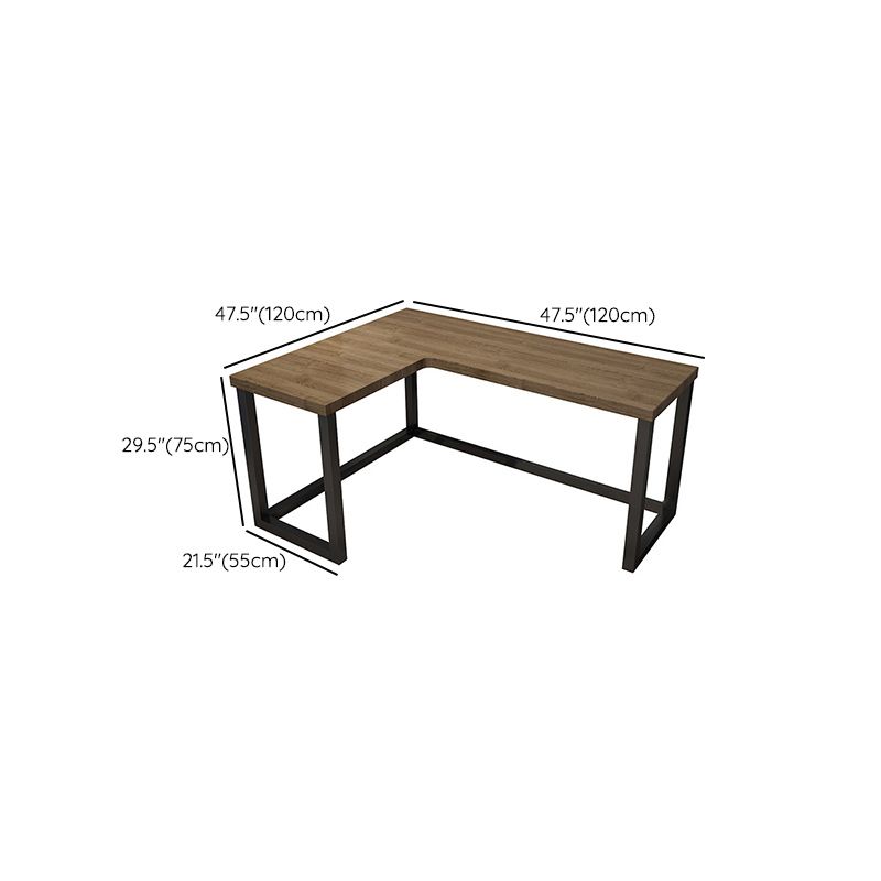 Modern L-Shape Office Desk Solid Wood Writing Desk for Home Office