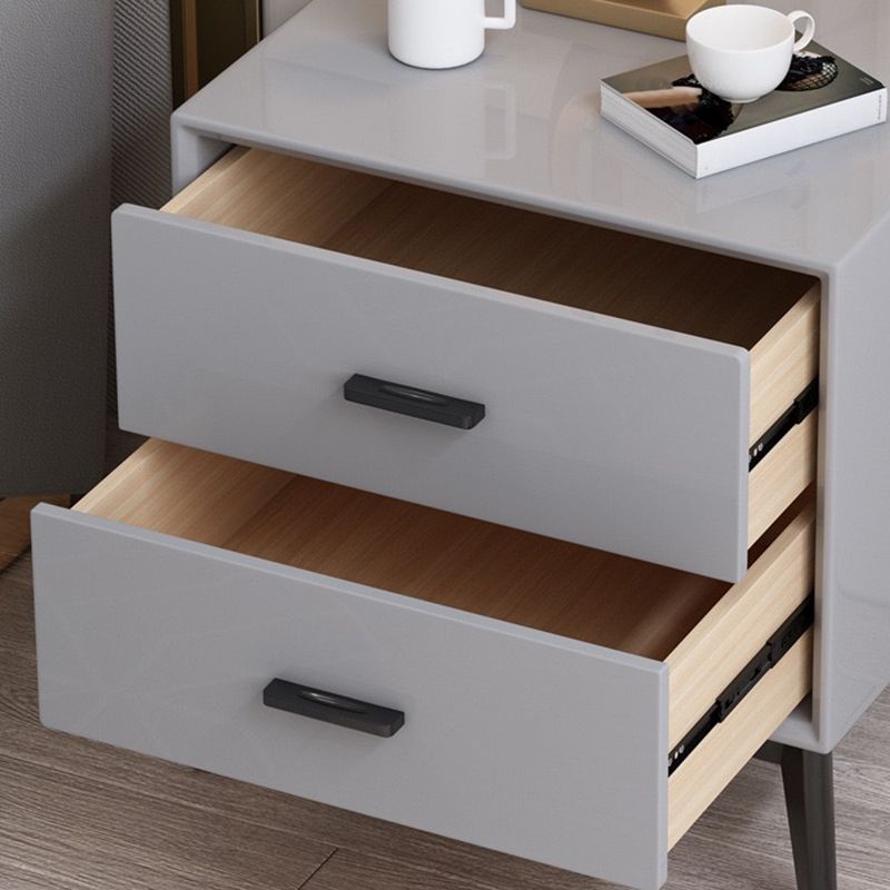 Contemporary Bedside Cabinet Wooden Night Table with 2 Drawers