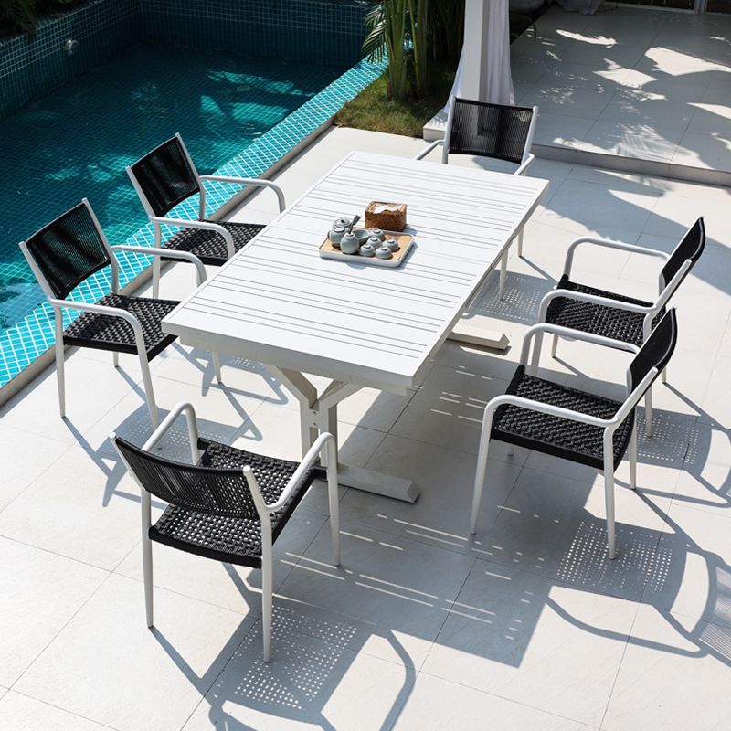 Modern Style Rectangle Courtyard Table Aluminium Outdoor Table