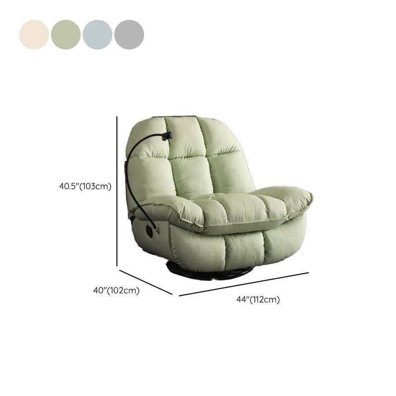 Contemporary Wing Chair Recliner Metal Solid Color Swivel Rocker Indoor