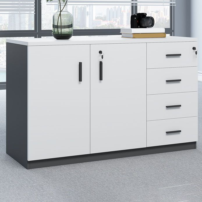 Nordic Style File Cabinet Solid Wood Frame Lateral File Cabinet Office