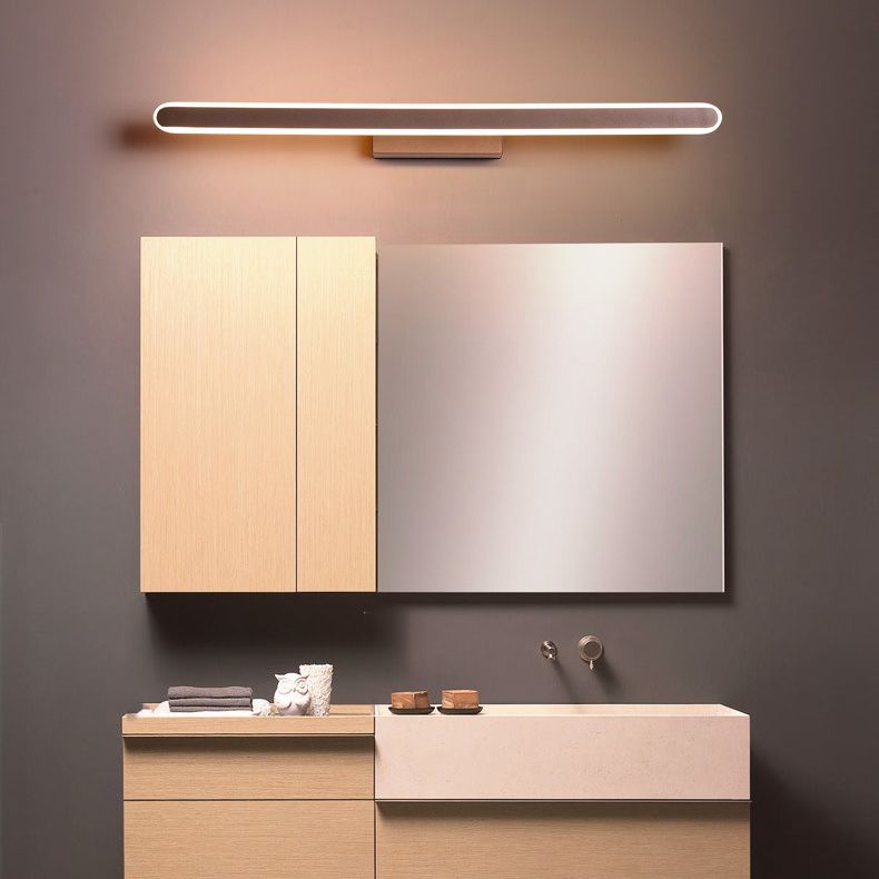 Modern Simple Style Aluminum Vanity Light Ellipse Shape LED Vanity Lamp for Shower Room