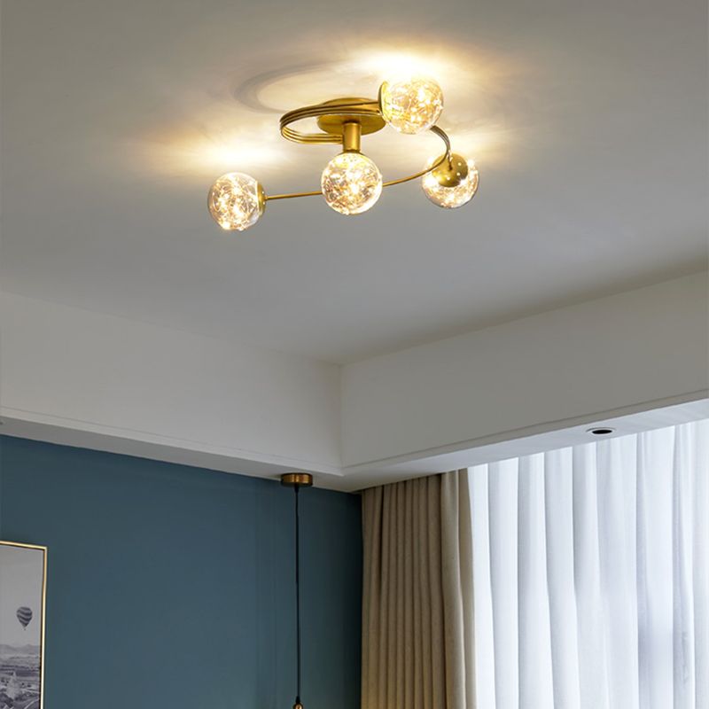 Modern Clear Glass Flush Light -armaturen Sferical Flush Mount voor woonkamer