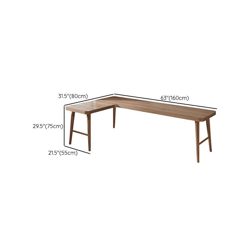 Industrial L-Shape Writing Desk Solid Wood Office Desk for Office