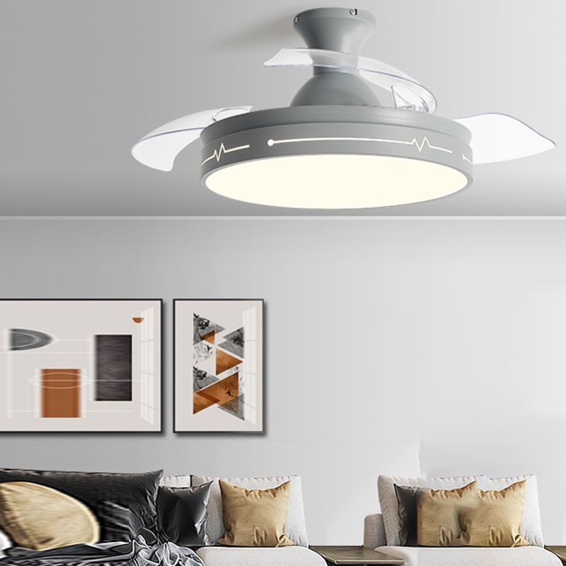 Modern LED Ceiling Fan Light Minimalist Flush Mount Light for Living Room