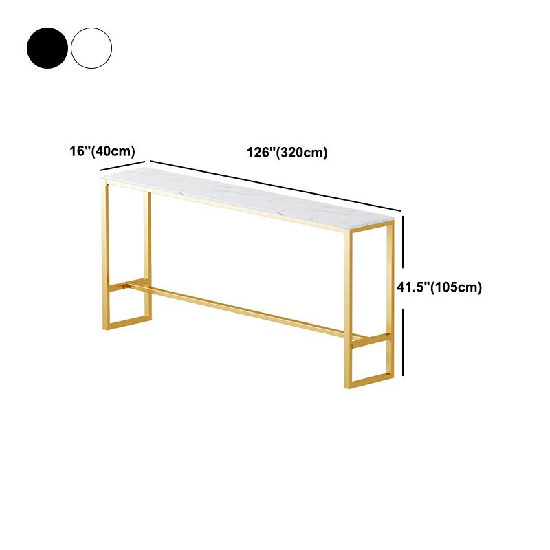 Glam Style Bar Table 42-inch Height Artificial Marble Top and Metal Base Bistro Table