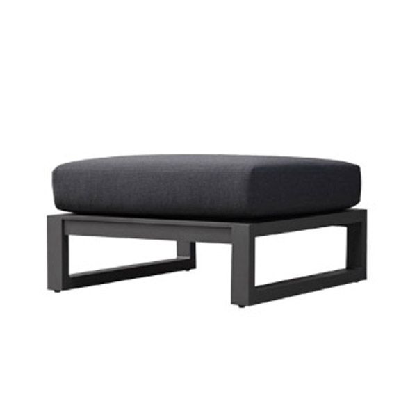 Modern Black Metal Frame Patio Sofa Simple Outdoor Loveseat with Cushion