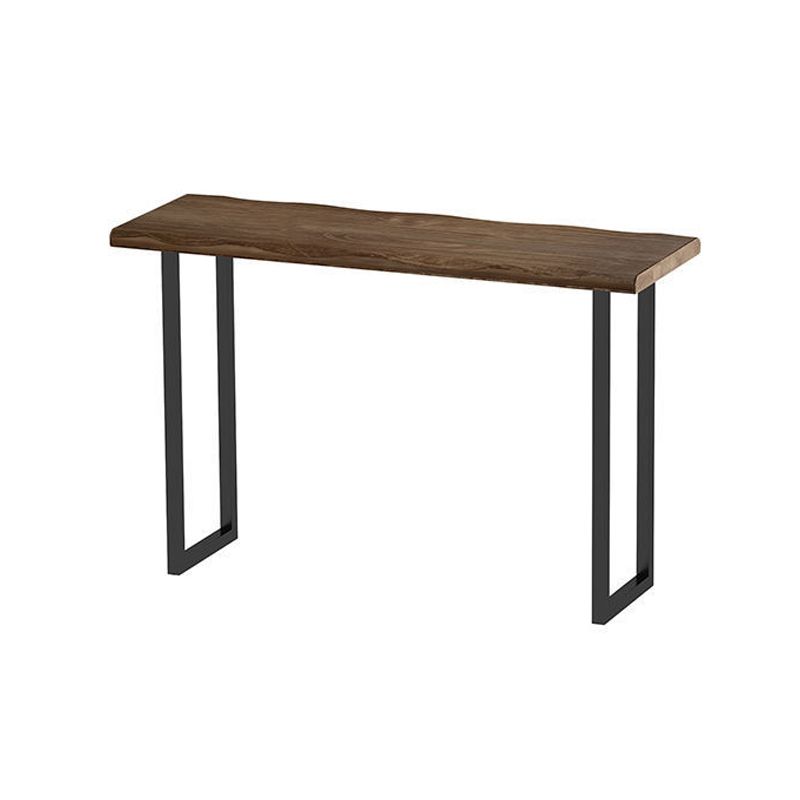 Dark Brown Pine Wood Top Bar Table Industrial Metal Frame Pub Table