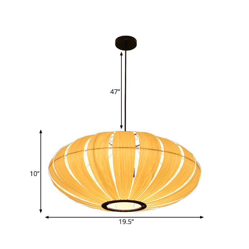 Ligne de lanterne de landes de bois Asie du Sud-Est Asie du Sud-Bulb Bulb Beige Plafond plafond pour bistrot