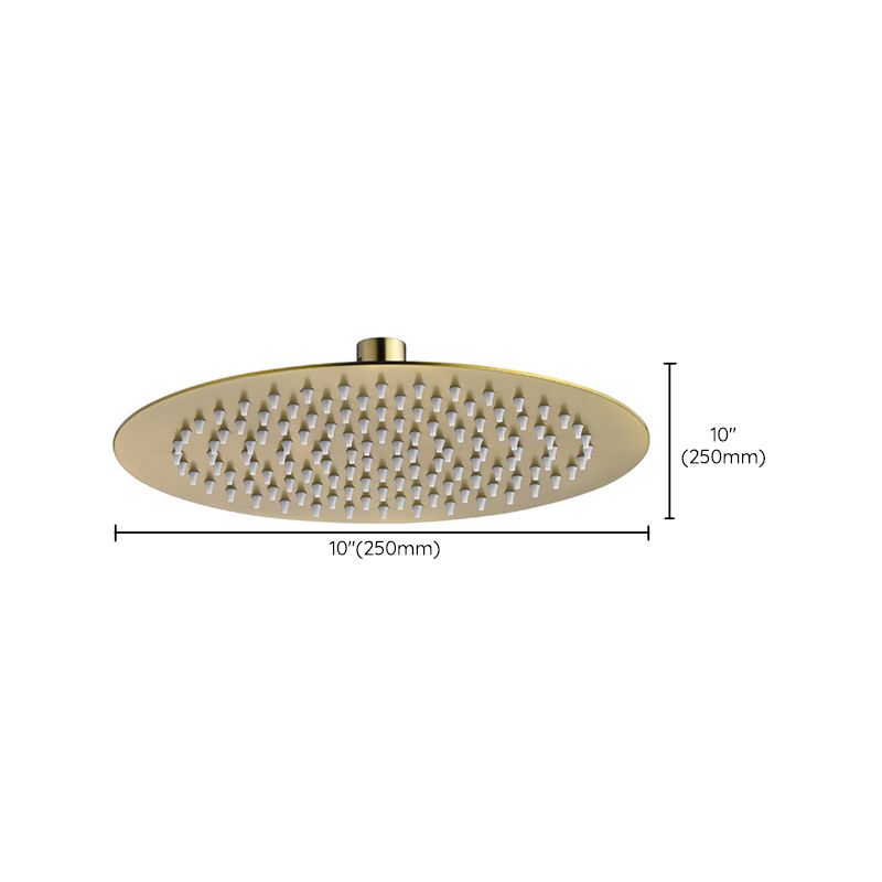 Polished Brass Round Fixed Shower Head Stainless Steel Wall-Mount Showerhead