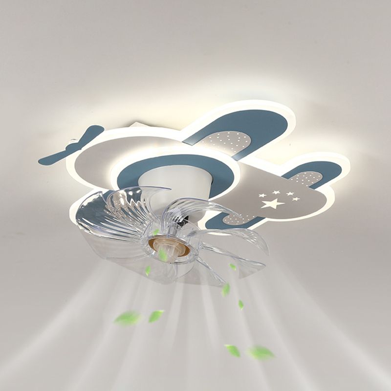 7-Blade Children Ceiling Fan LED Fan with Light for Dining Room