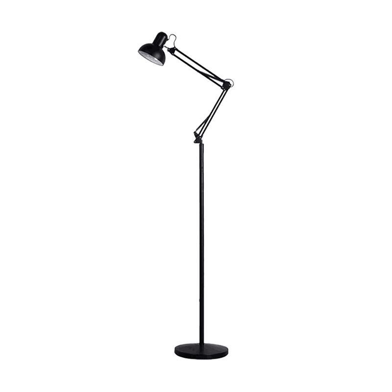 Swing Arm Metal Floor Lamp Nordic 1 Head Task Floor Light with Bowl Shade