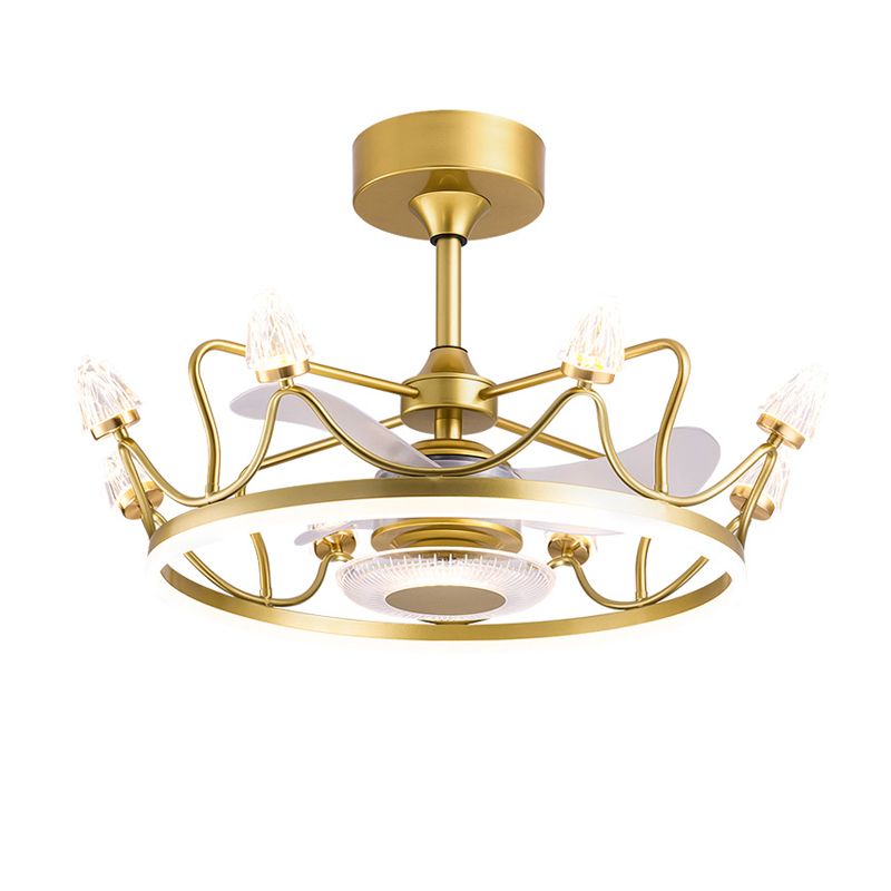 Interior LED Fan Light in Polish Gold Finish Contemporary Ceiling Fan