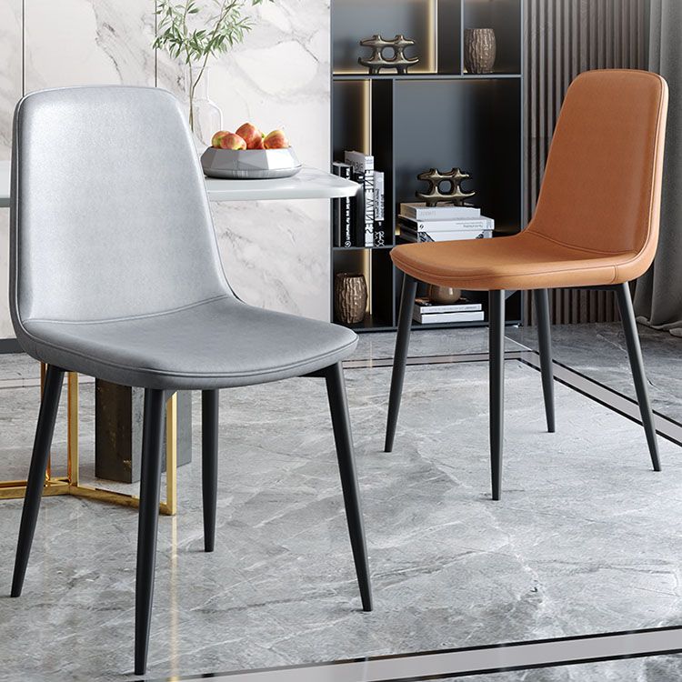 Contemporary Style Dining Chair Armless Chairs with Metal Legs for Kitchen