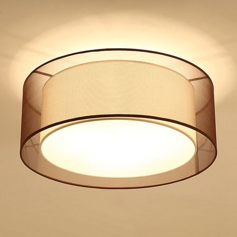 Multi Lights Ceiling Light Simple Flush Mount Ceiling Lamp with Fabric Shade for Bedroom