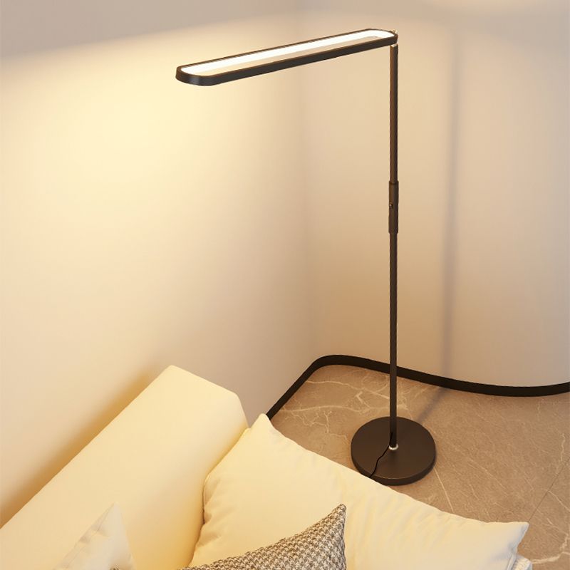 Linear Shape Metal Floor Lamp Modern 1 Light Floor Light for Living Room