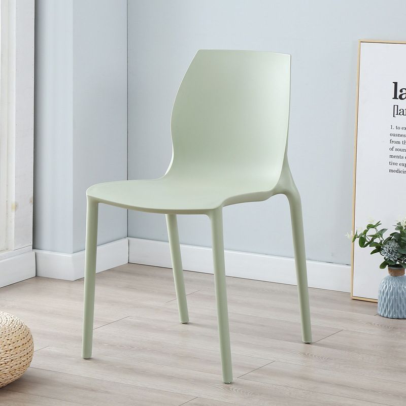 Plastic Contemporary Dining Room Chair Solid Back Home Stackable Side Chair