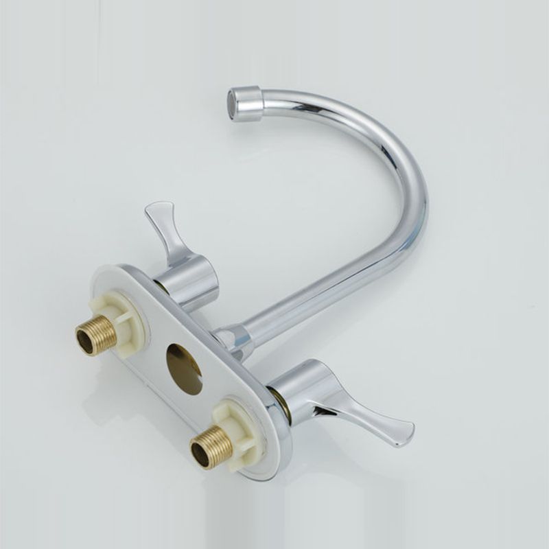 Contemporary Water Filler Double Handle Kitchen Faucet with Deck Plate