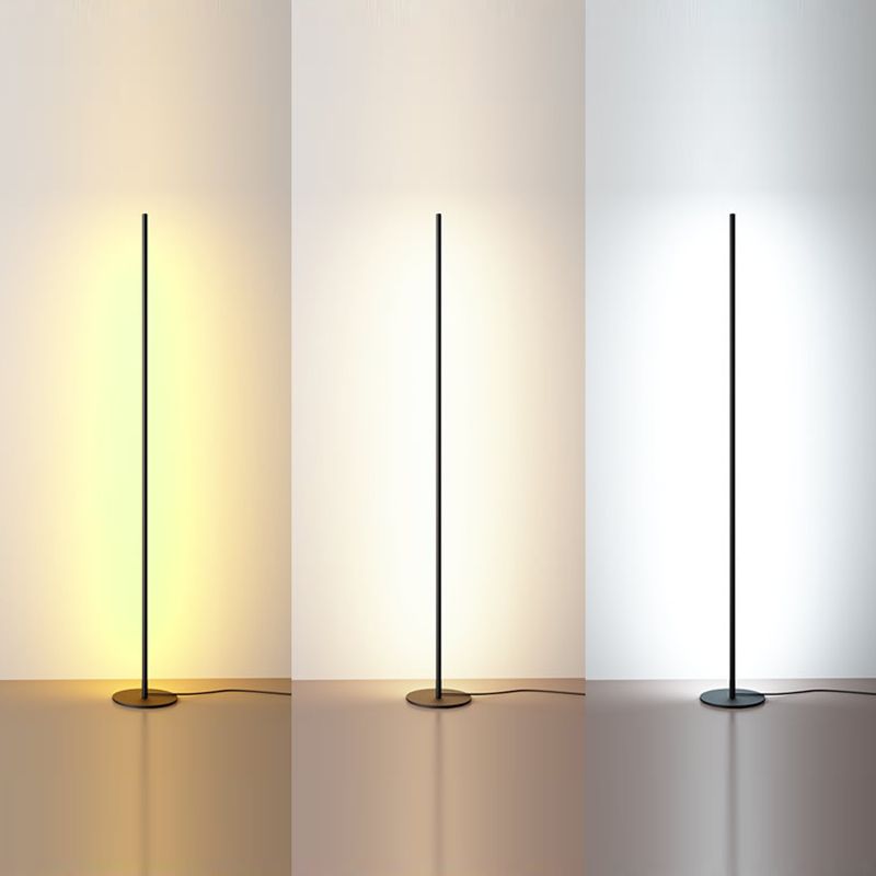 Modern Style Strip Shape Floor Lighting Metal 1 Light Floor Light for Reading Room