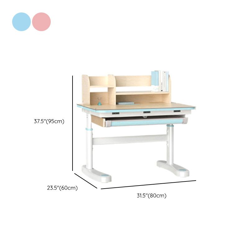 Light Children's Desk Adjustable Table with Chair Set with Storage Shelves