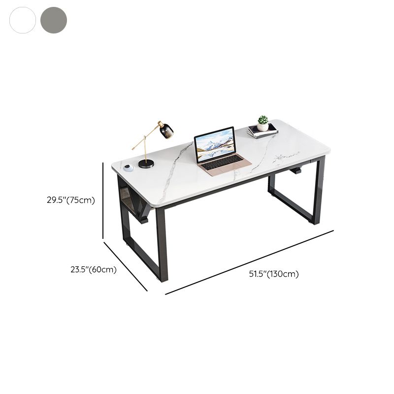 29.53" H Industrial Computer Desk Antique Finish Gaming Desk with Metal Legs