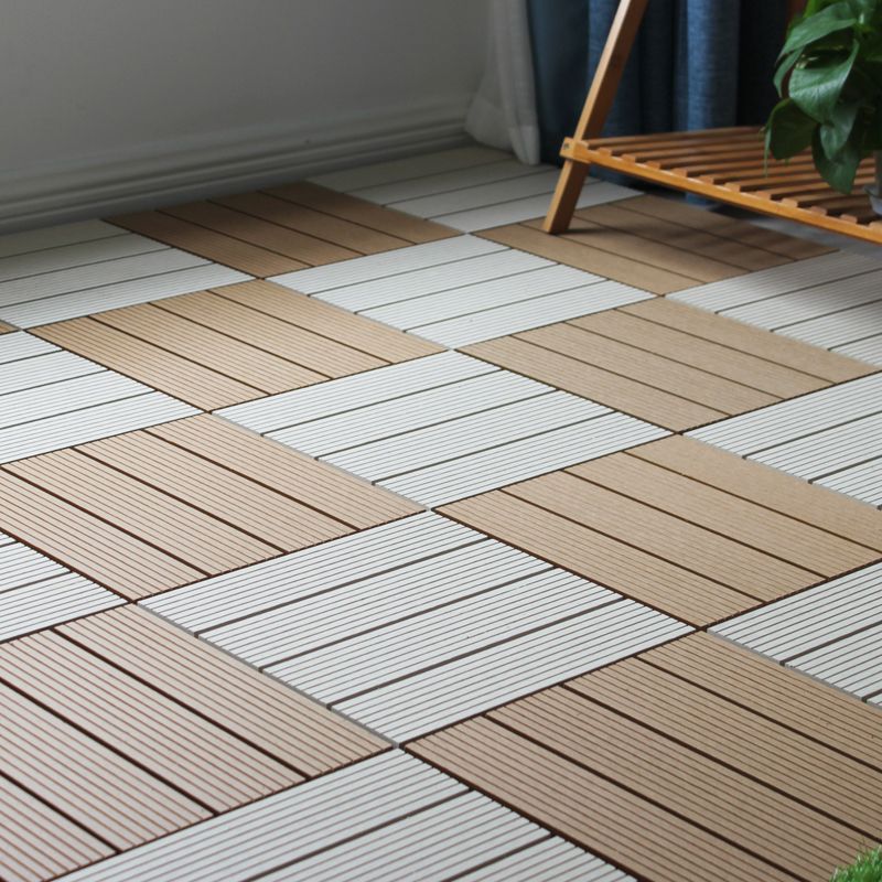 Square Snapping Patio Flooring Tiles Striped Pattern Tile Set Floor Board