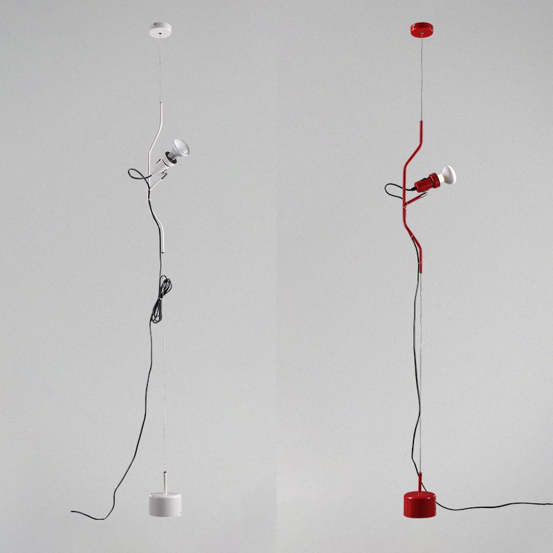 Ligne réglable Hanging Light Modern Style Metallic 1-Light Spot Light en rouge / blanc pour le salon