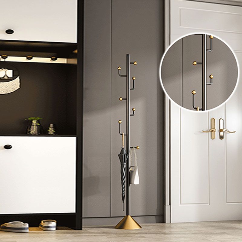 Contemporary Coat Hanger Metal Hooks Included No Distressing Free Standing Coat Rack