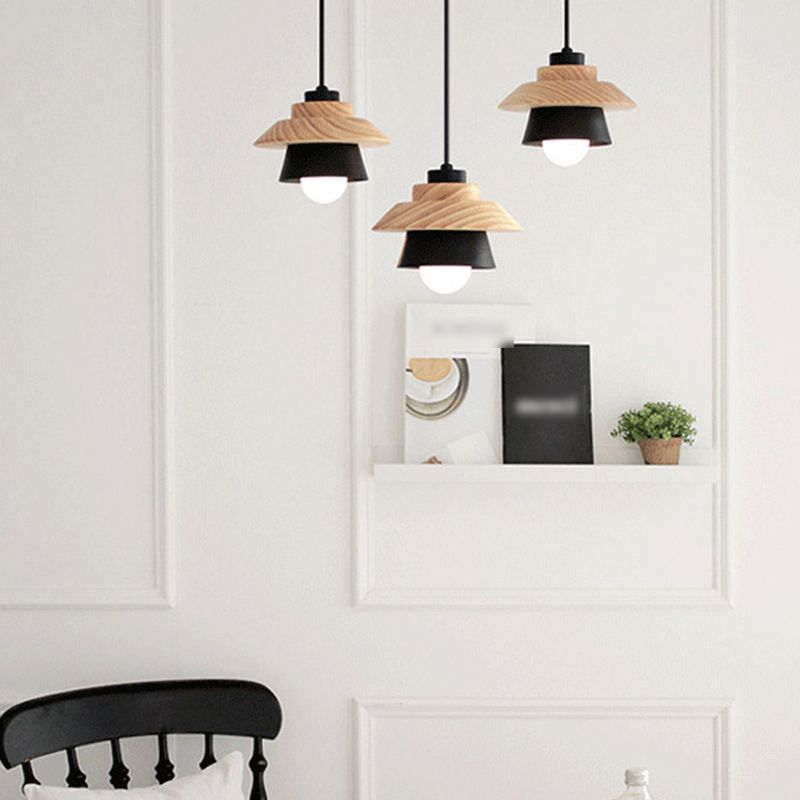 Wooden Hanging Pendant Light Modern Style Suspension Pendant Light