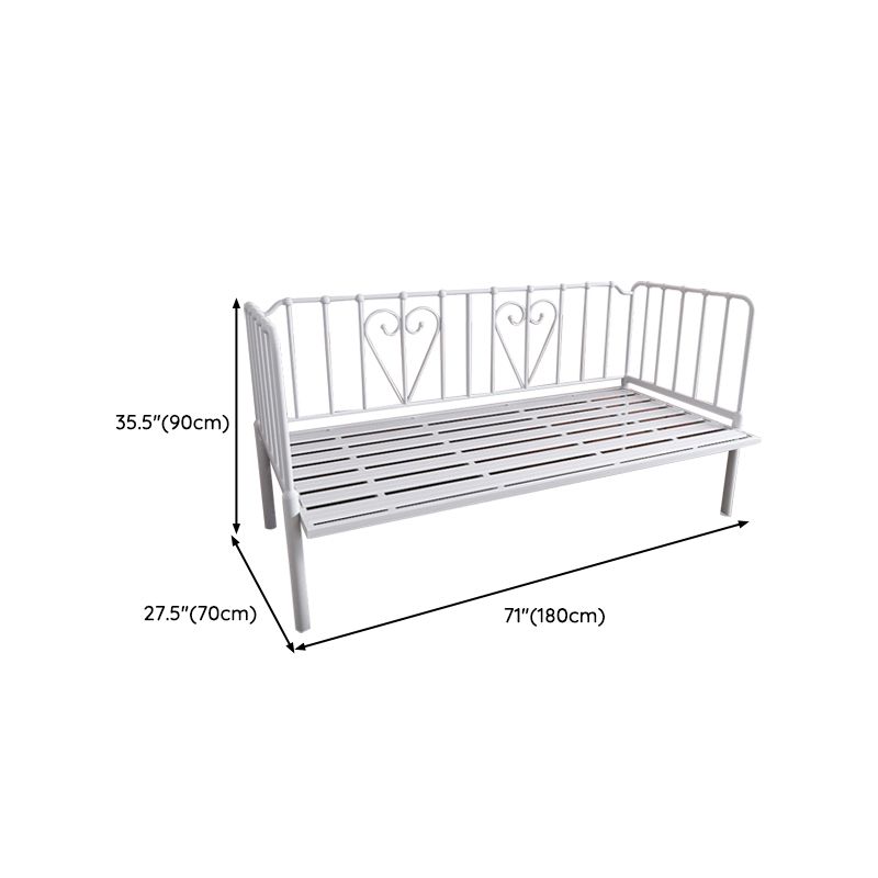 Nursery Bed with Guardrail in Metal Industrial Nursery Crib in White