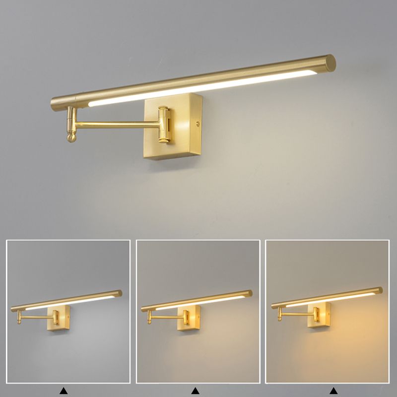 Mid-Century Cylindrical Wall Mounted Vanity Lights Copper Vanity Wall Light Fixtures for Bathroom