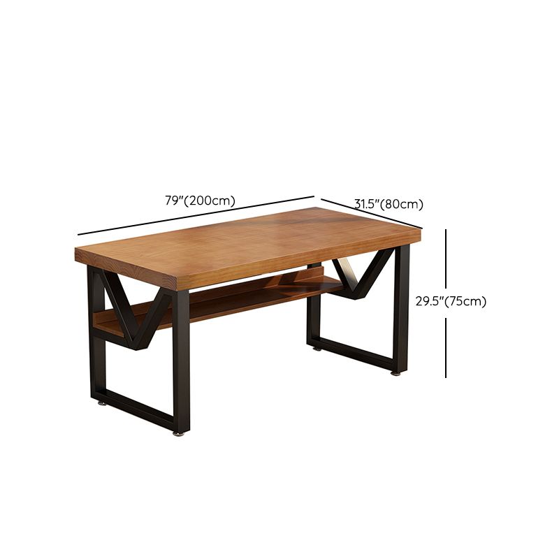 Rectangular Office Desk Modern 29.53-inch Tall Solid Wood Writing Desk