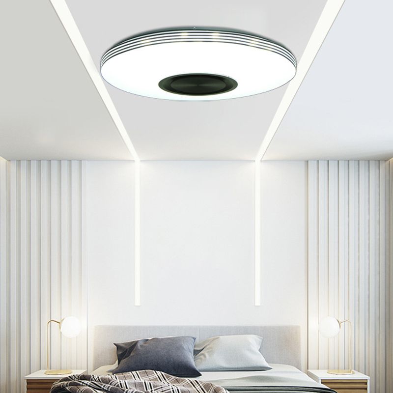 Acrylic Circle Ceiling Light Fixture Simple LED Bluetooth Ceiling Flush in White