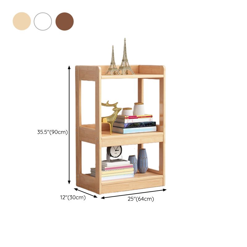 Modern Standard Bookshelf Wooden Open Back Bookcase with Rectangular Shelves