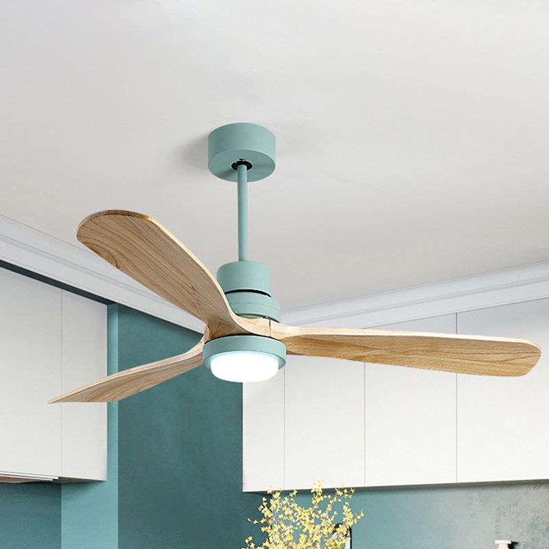 Modern Metal Ceiling Fan Light Fixture Wooden LED Ceiling Lamp for Bedroom